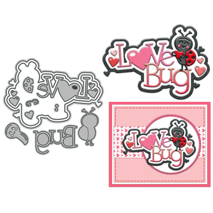 MangoCraft Cute Love Bug Cutting Dies Valentine's Day DIY Scrapbooking Supplies Metal Dies Knife Mold For Cards Albums Decor