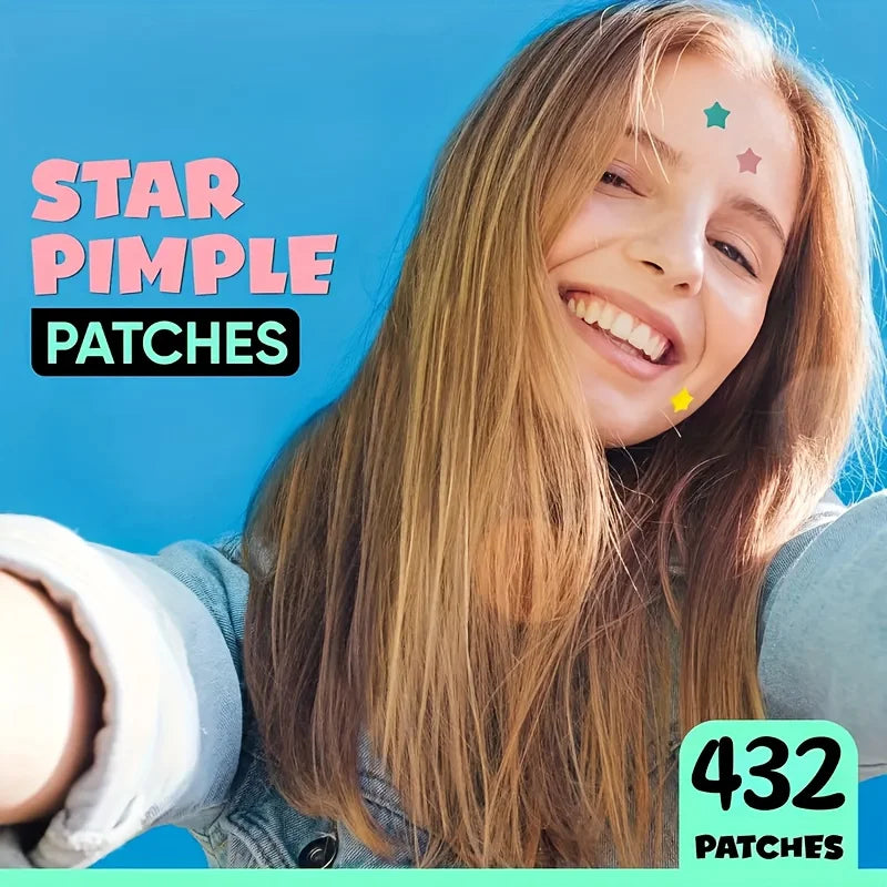 432 Patchs Anti-Boutons Colorés en PE, Mignons Patchs Anti-Boutons en Forme d'Étoile, Invisibles et Efficaces