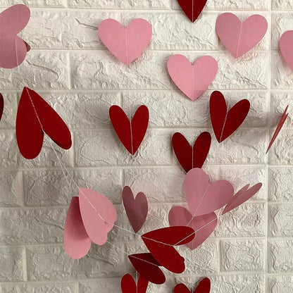 6Pcs Red/White Anniversary Heart Love Spiral Swirl Hanging Garland Balloon Straws for Valentine's Day Wedding Party Decorations