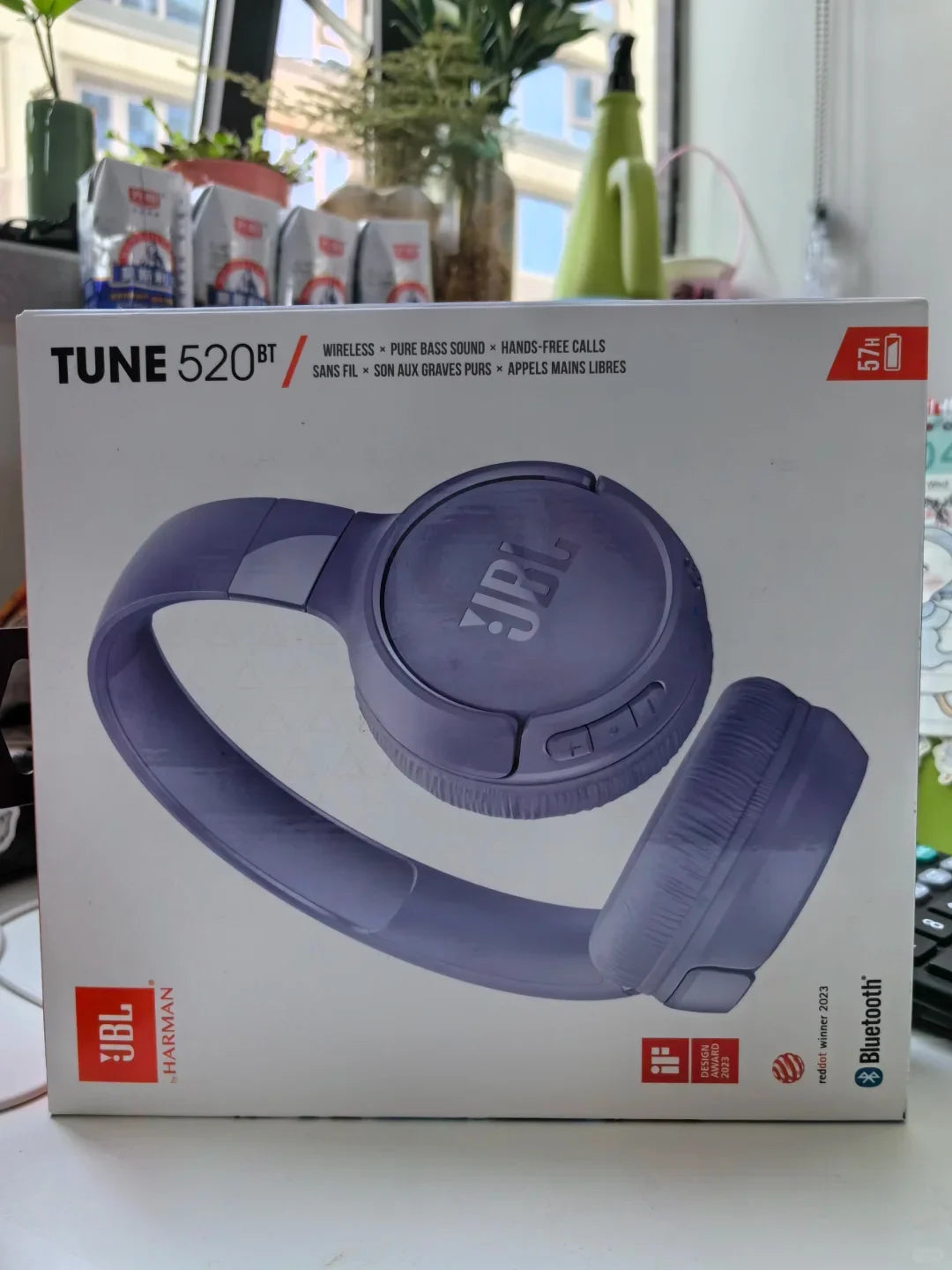 JBL Tune 520BT On-Ear Bluetooth Headphones - 57H Battery, Bluetooth 5.3, JBL Pure Bass, Lightweight, Foldable & Comfortable for