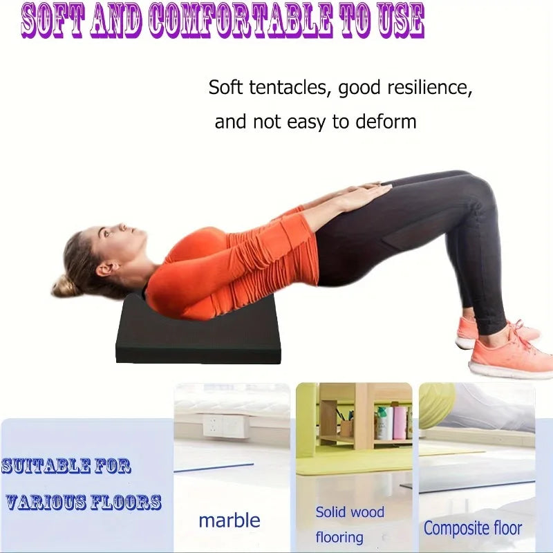 Tapis de yoga épais pour entraînement à domicile, tapis de gymnastique équilibré, accessoires de Pilates, roue abdominale antidérapante, coussin de gym pour les genoux.