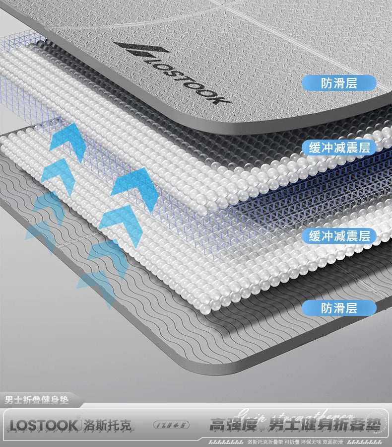 Tapis de yoga pliable et pratique, antidérapant, épais et large, pour le fitness à domicile et en extérieur, ainsi que pour la beauté et le sport.