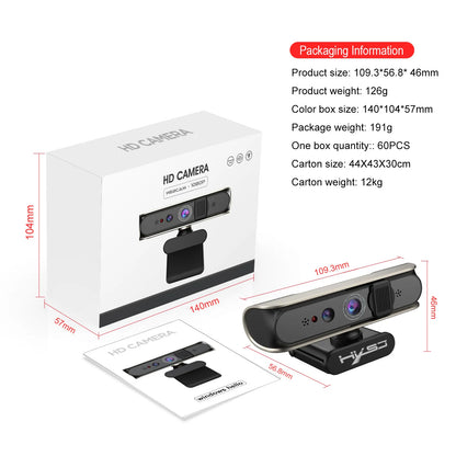 Webcam mini USB 30 FPS avec reconnaissance faciale en ligne, microphone intégré 5 millions de pixels, autofocus, déverrouillage automatique Windows Hello pour PC