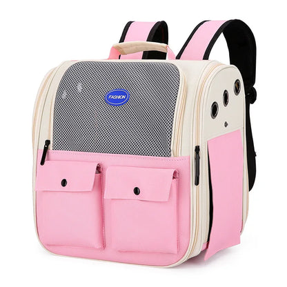 Pet Backpack Outdoor Large Cat Backpack Cat Transporter Breathable Foldable Carrying Bag Backpack Cat And Small Dog Supplies