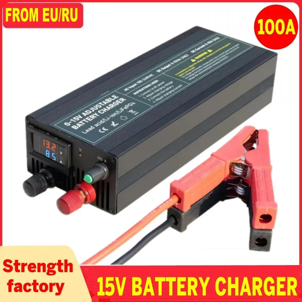 0-100V25A Lifepo4 Charger 24V48V64V72V Fast Charger Lithium Battery Charger 14.6V 100A 60A Battery Adapter Adjustable voltage