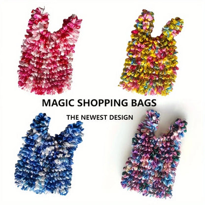 Magic Shopping Bag, Expandable Pleated Handbag, Large Capacity Shopping Bag Suitable for Travel and Shopping