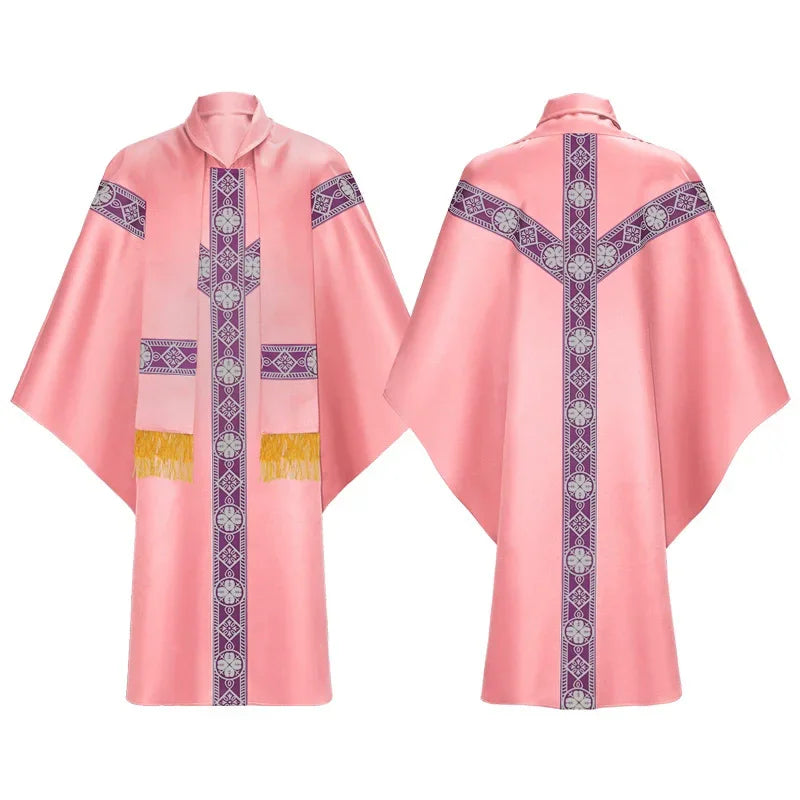 Robe de Cosplay du Prêtre Catholique, Robe de Messe de l'Église Chasuble, Vintage Baggy, Cape Médiévale