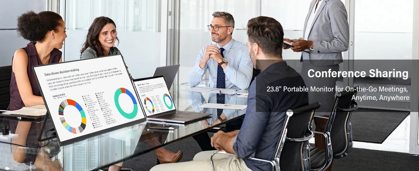 23.8inch Portable Monitor 100HZ 100% SRGB IPS USB-C HDMI Large Work Switch Home Gaming Second Monitor Adjustable Stand Laptops