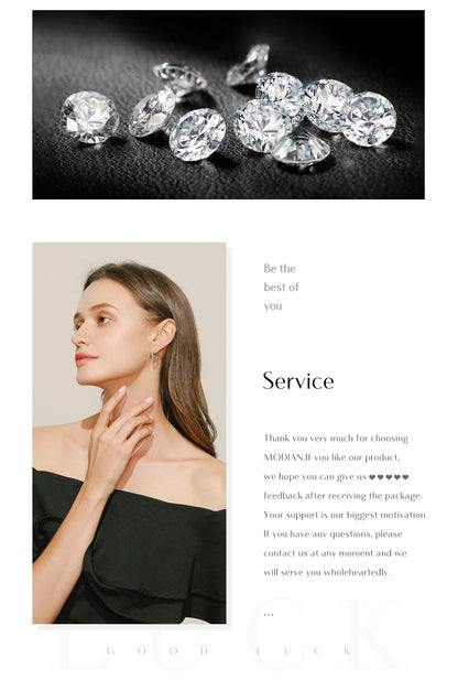 Boucles d'oreilles MODIAN en argent sterling 925, ornées de moissanites en forme de cœur et disponibles en 3 tailles. Bijoux fins et tendance pour femmes.