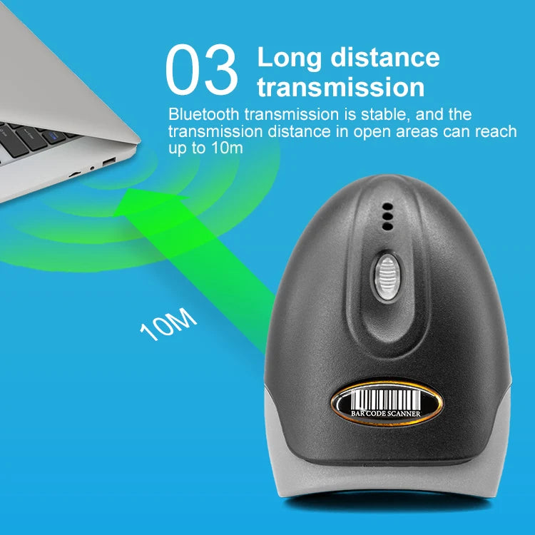 1D 2D Barcode Scanner Wired 2.4G Wireless Bluetooth Bar Code Reader Handheld Portable Scanning For Supermarket Logistics Product