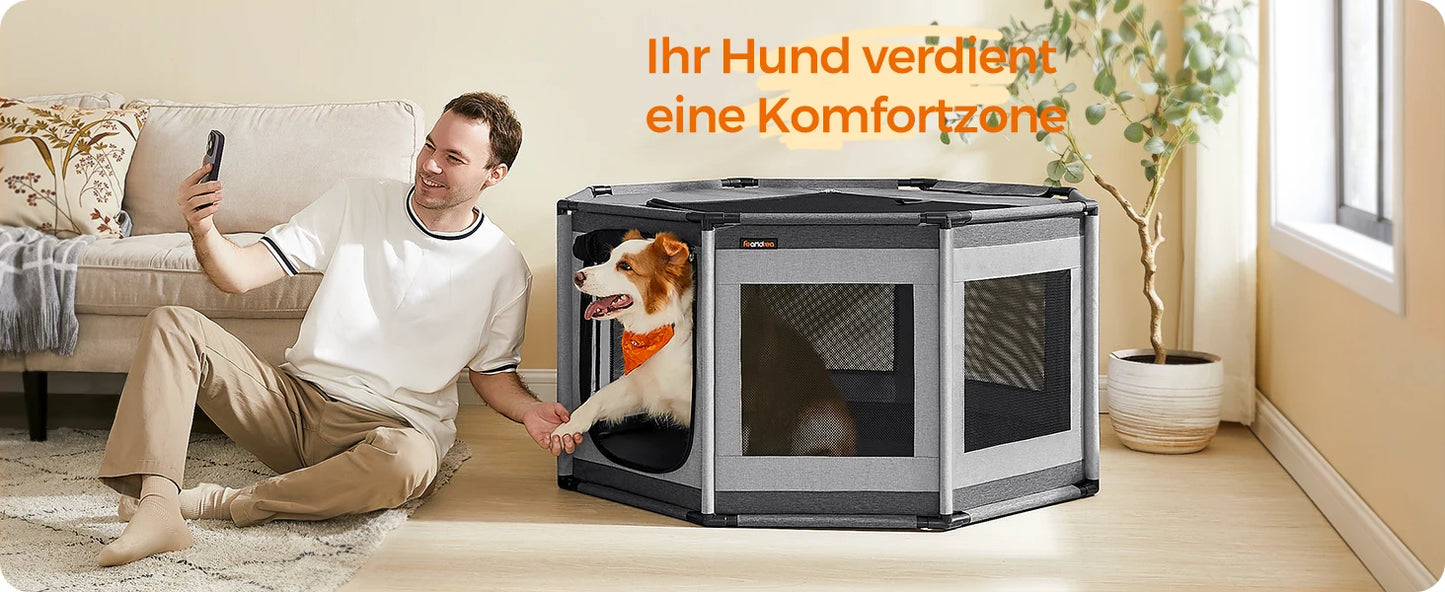 FEANDREA animal transport box, M/L puppy spout, robust construction with side bag