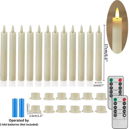 Pack of 6 Remote Control LED Decorative Candle Light Battery Operated Flameless Electronic Home Party Wedding Candle With Timer