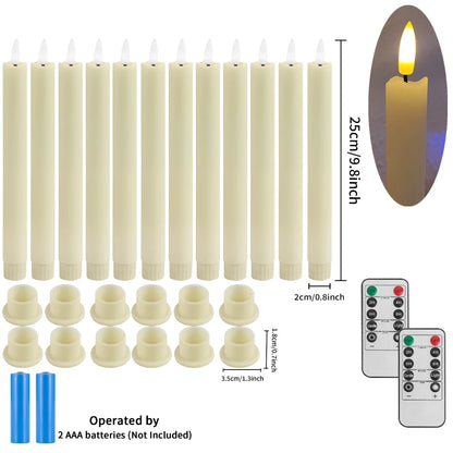 Pack of 6 Remote Control LED Decorative Candle Light Battery Operated Flameless Electronic Home Party Wedding Candle With Timer