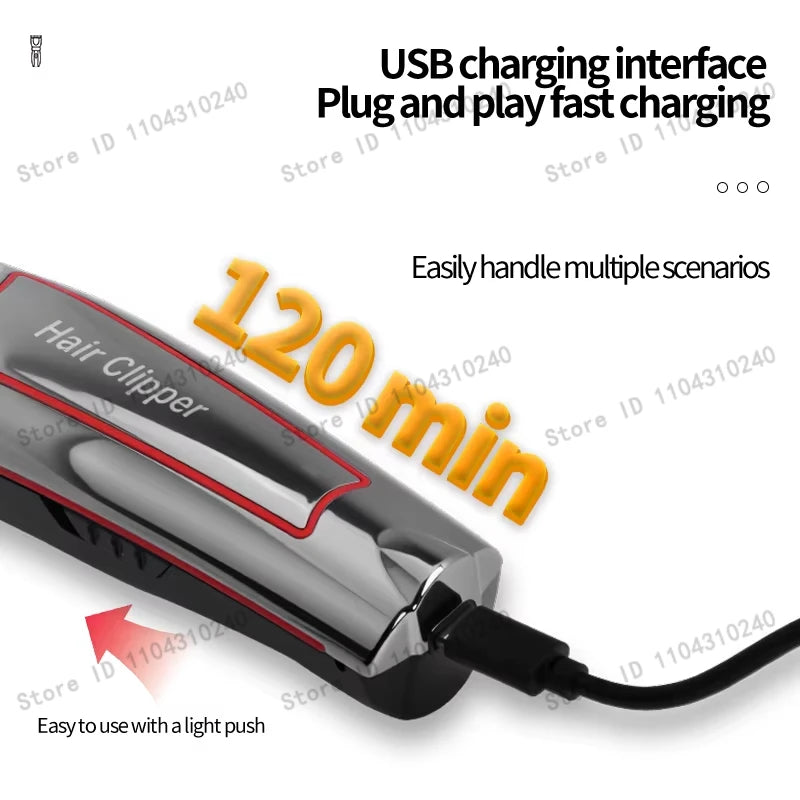 Kemei Men's Electric Hair Trimmer USB Charging Cordless Hair Clipper Reciprocating Twin Blade Beard Shaver KM-2024 KM-034 Kit