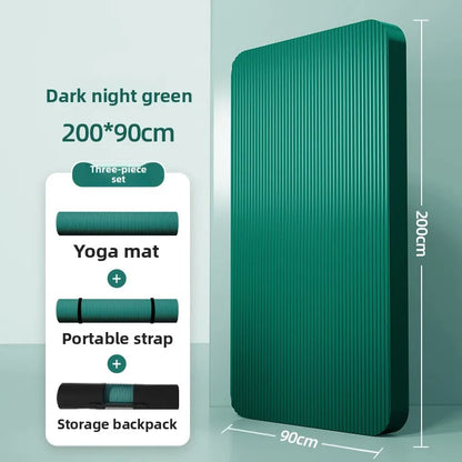 Tapis de yoga pour homme, 20 mm d'épaisseur, allongé et élargi, antidérapant, idéal pour l'exercice, couleur unie, en NBR.