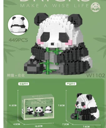 Blocs de construction Panda mignon et miniature à assembler soi-même, style chinois, jouet éducatif pour enfants.