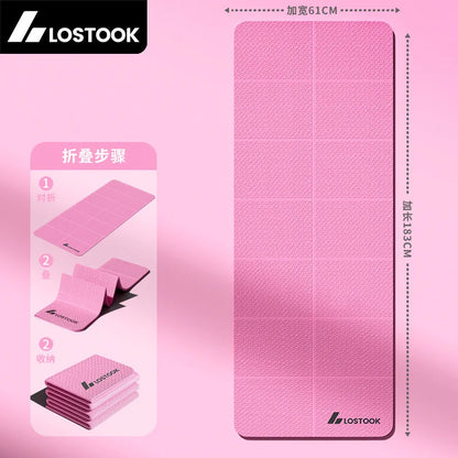 Tapis de yoga pliable et pratique, antidérapant, épais et large, pour le fitness à domicile et en extérieur, ainsi que pour la beauté et le sport.