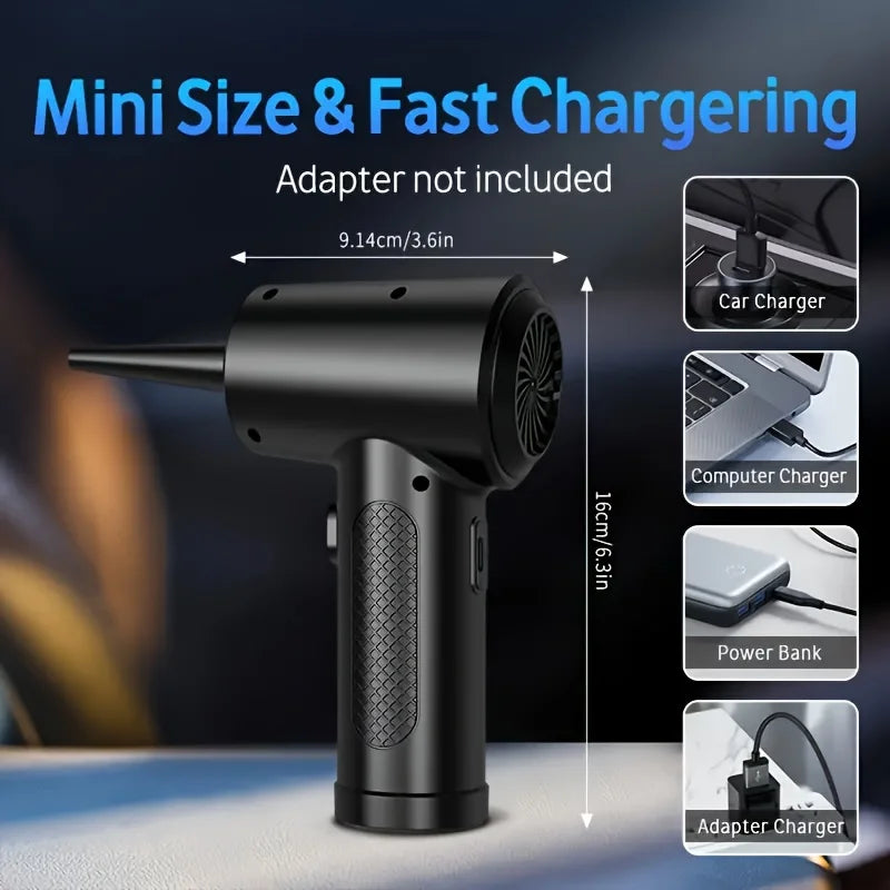 WirelessUSBRechargeable Air Duster - Powerful Compressed Air Blower，Applicable to Computers、Keyboard、Sofa and Car