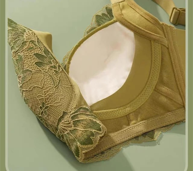 Blue and White Porcelain Adjustable Women's Underwear Comfortable Skin-friendly Breathable Gathered Bra New Thin Cup