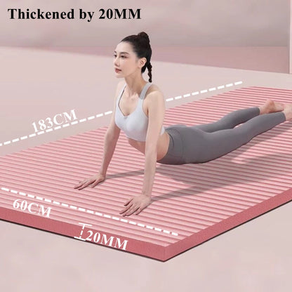 Tapis de yoga épais 183 x 60 cm, antidérapant, en mousse de 20 mm pour un confort optimal, idéal pour le yoga, le Pilates et la gymnastique.