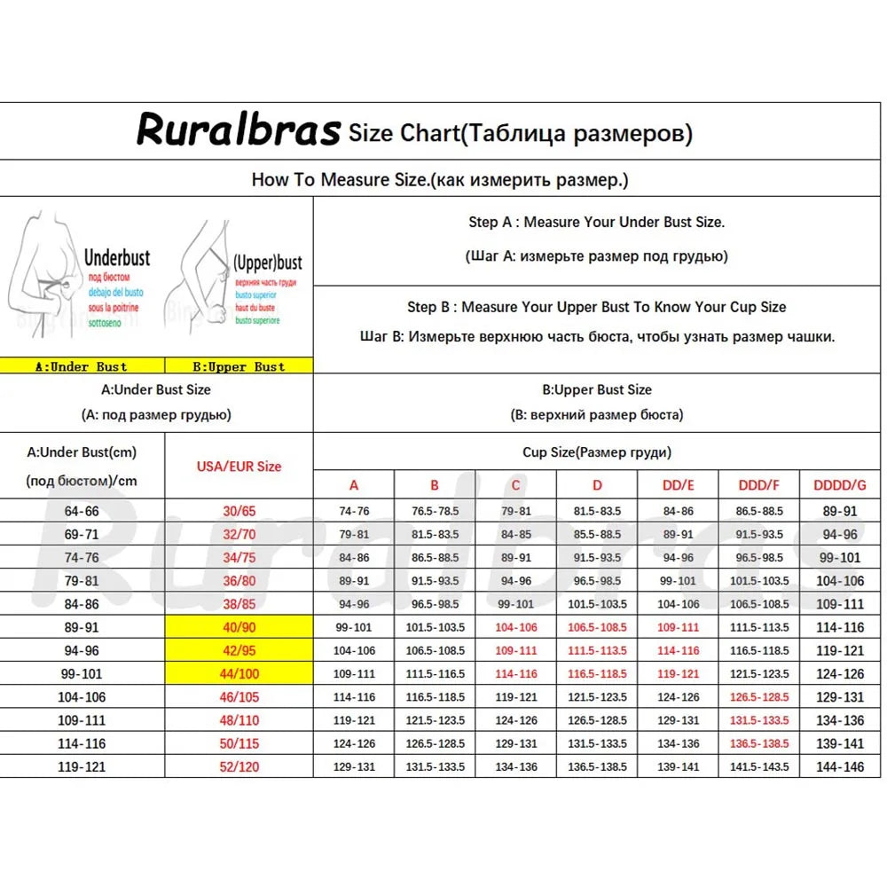 Ruralbras Sexy Women's Bras Wireless Full Coverage D/E/F for Plus Size Non Padded Comfort Soft Bra Minimizer Top Female Lingerie