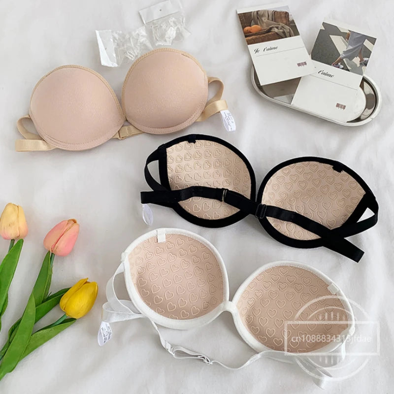 Strapless Lace Bras for Women Sexy Lingerie Backless Invisible Wireless Bralette 1/2 Cup Push Up Underwear Girls Backless Bras