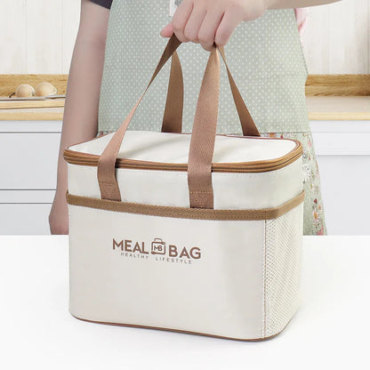 Sac à lunch portable isotherme étanche avec bandoulière, sac isotherme à main, emballage en aluminium A-DH