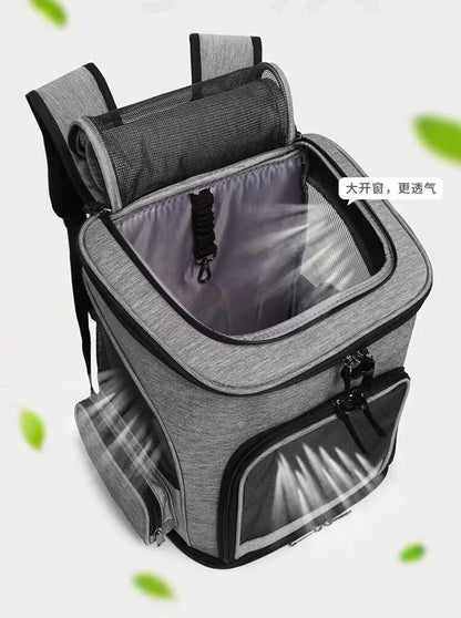 Pet Supplies Out Puppy Backpack Expandable Pet Bag Large Capacity Breathable Portable Cat Backpack Foldable Dog Bag
