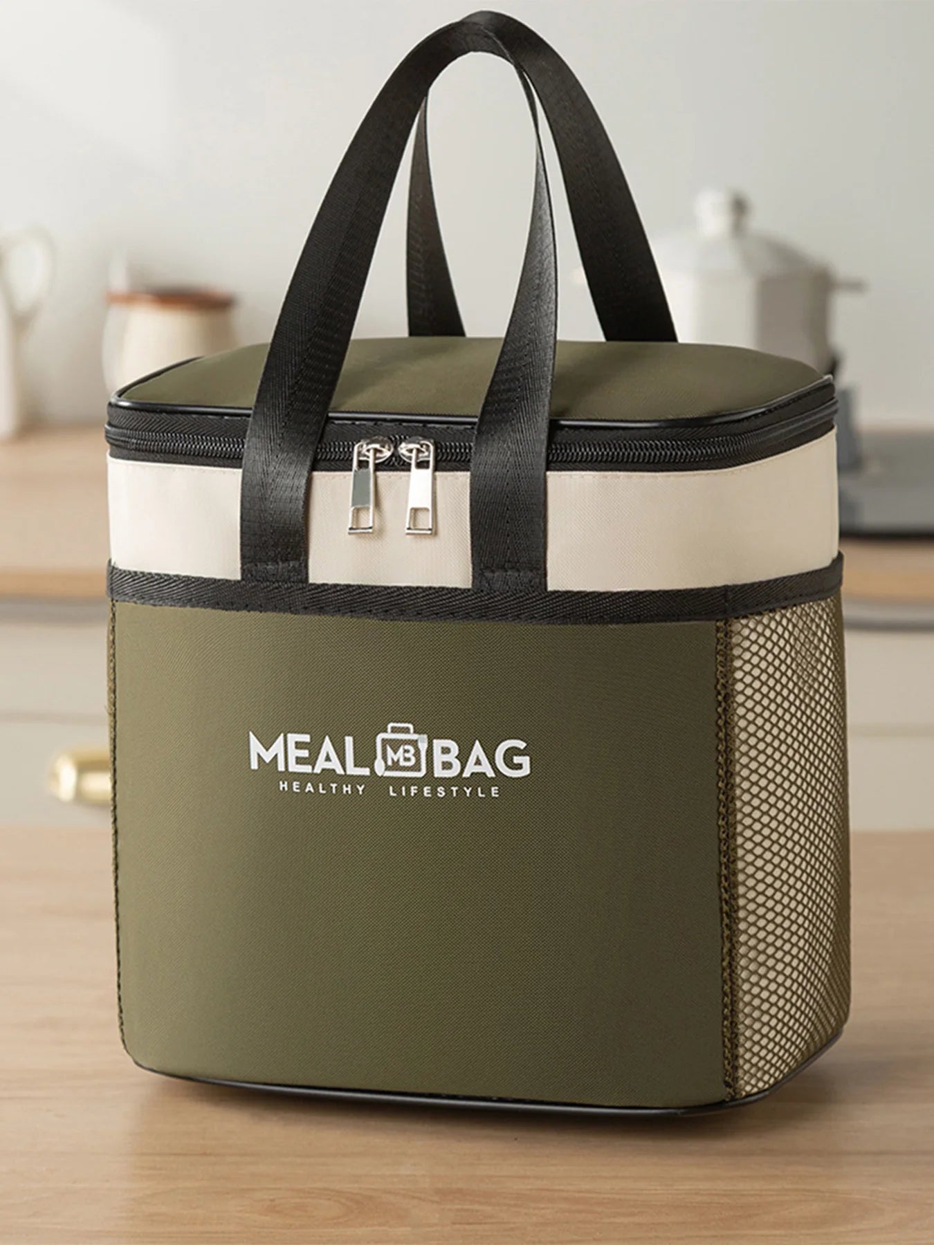 Sac à lunch portable isotherme étanche avec bandoulière, sac isotherme à main, emballage en aluminium A-DH