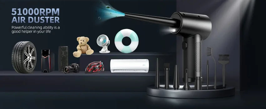 WirelessUSBRechargeable Air Duster - Powerful Compressed Air Blower，Applicable to Computers、Keyboard、Sofa and Car