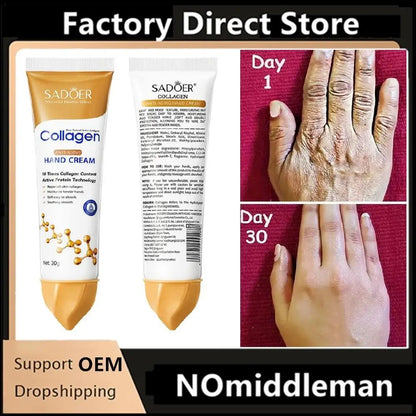 Collagen Anti-wrinkle Hand Cream Skin Soften Nourish Anti-drying Whitening Moisturizing Korean Skin Care Cracked Repair Products