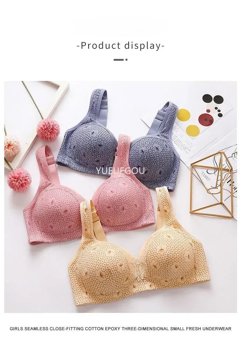 Plus Size Push Up Bra for Women - Adjustable Straps Lace Trim, Full Coverage Comfortable Support Underwire Bra for Big Bust