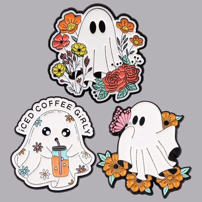 Halloween Ghost Enamel Pin Cartoon Brooch Pines Men Lapel Pins Badge on Backpack Clothing Accessories Cute Jewelry Party Gifts
