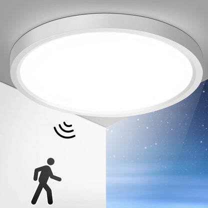 Oeegoo 24W LED Ceiling Light with Radar Motion Sensor, 2400 LM LED Lamp with Motion Sensor Indoor Round, 4000K, φ30CM