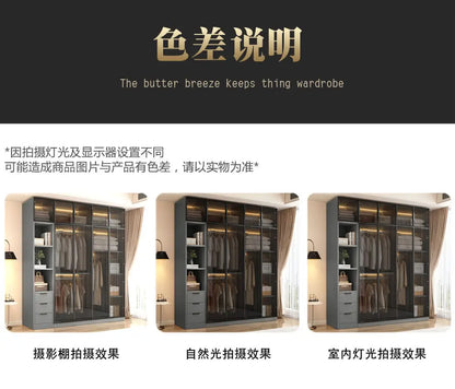 Aesthetic Black Dressing Wardrobe Display Waterproof Luxury Closet Wardrobe Storage Clothing Ropero Para Gurdar Ropa Furnitures