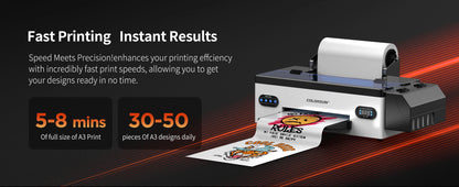 Colorsun A3+R1390 DTF Printer T-shirt Transfer Printing Machine Impresora a3 dtf Printers For T-Shirt Hoodies Bags Sweatshirt