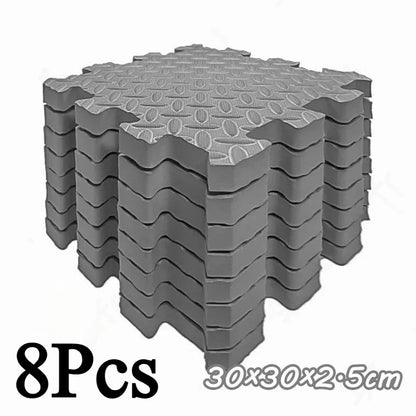 Tapis de gym emboîtable en 8 pièces, 2,5 cm d'épaisseur, antidérapant, absorbant les chocs, lavable, idéal pour le yoga, les salles de sport, les salons, les garages, etc.