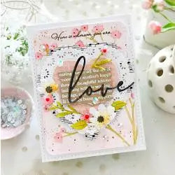 Valentine's Day Love Heart Bouquet Metal Cutting Dies Clear Stamps Breath Stencil Hot Foil DIY Making Card Scrapbook Embossed Te