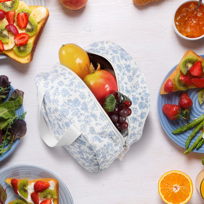 Sac à lunch portable de 7 L, boîte à lunch isotherme avec double fermeture éclair, grande capacité, idéal pour l'école et les pique-niques.