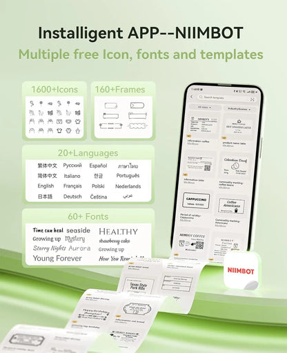 Niimbot B21 B21PRO Mini Adhesive Label Printer Wireless Portable Thermal inkless Maker Photo Barcode PriceTag Sticker 200 300dpi