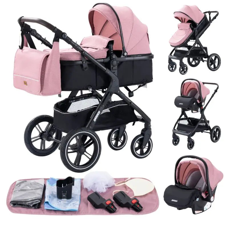 Newest Baby Stroller 3 in1 Multifunctional Stroller Easy Folding Travel Portable Baby Carriage Safety Seat EU Standard