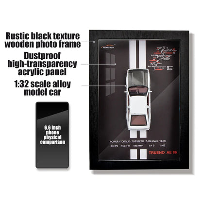 1:32 3D Photo Frame Wall Hanging Paintings Alloy Metal Diecast Model Car Home Trend Toy Decorations Display Valentine's Day Gift