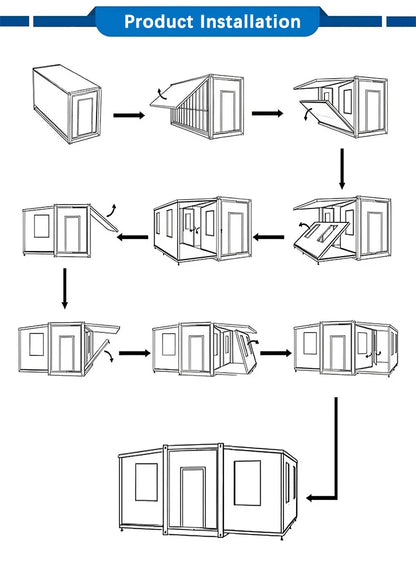 Prefabricated Container House Mobile Expand Container House Portable Small Family Modern Villa Family Waterproof Home Container