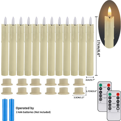 Pack of 6 Remote Control LED Decorative Candle Light Battery Operated Flameless Electronic Home Party Wedding Candle With Timer