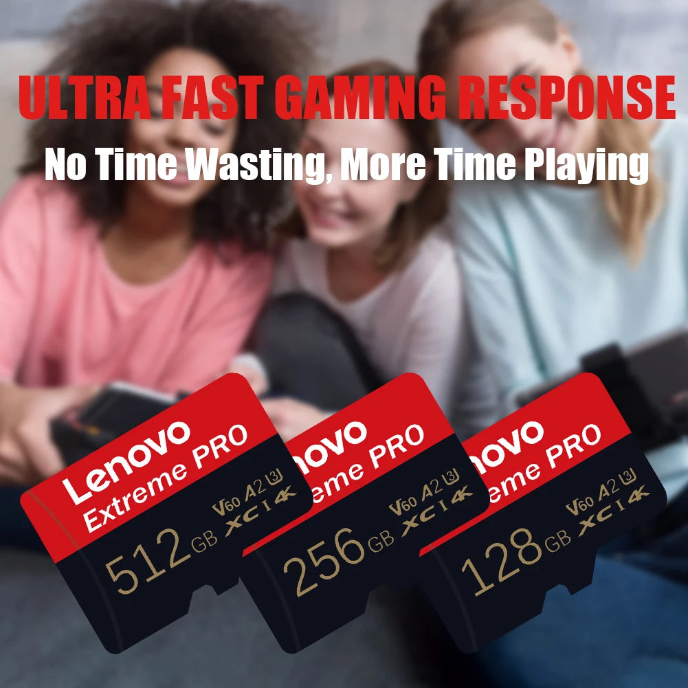 Original Lenovo 2TB 1TB Mini Micro SD Card Memory Card TF/SD 128GB 256GB 512GB Mini Memory Card Class10 For Camera/Phone/Switch