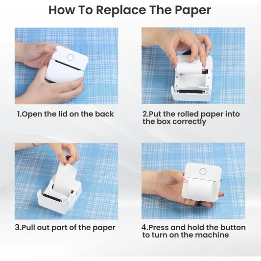 X6 Mini Pocket Sticker Printer Bluetooth Wireless Connection Portable Sticker Maker for Learning Note Journal DIY Work and Photo