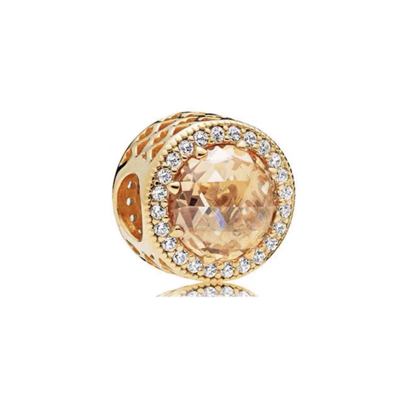 Nouvelle chaîne de sécurité plaquée or, fermoir cœur, arbre généalogique, perle breloque flocon de neige compatibles avec les bracelets européens originaux en argent 925 - Bijou à offrir