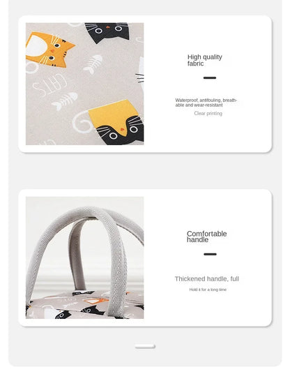 Sac à lunch isotherme à motif dessin animé (1 pièce), idéal pour les pique-niques, les sorties scolaires et les bentos. Grande capacité.