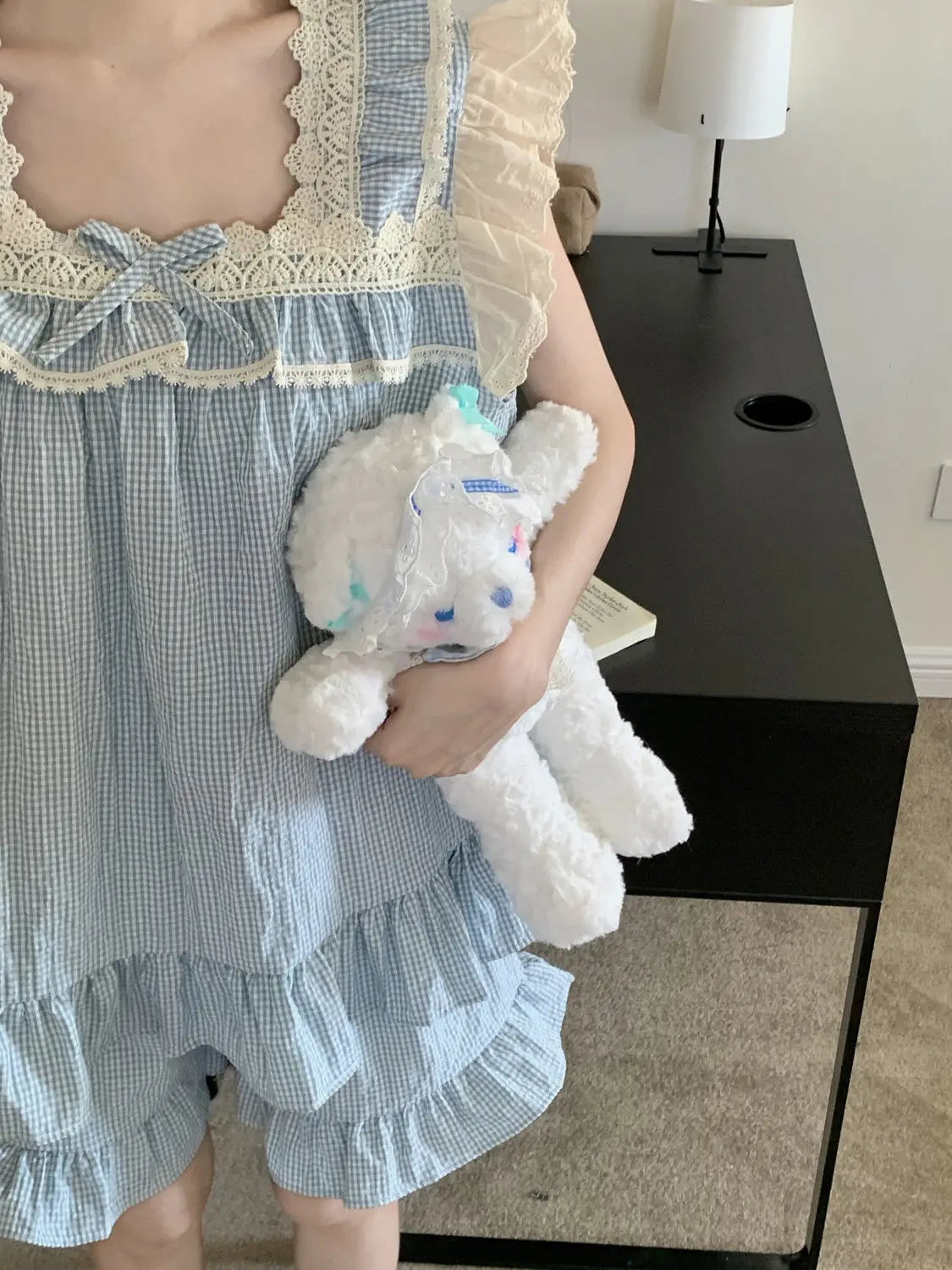 Pajama Sets Women Kawaii Tender Summer Bow Design Girlish Fashion Japanese Style Ruffles Sleepwear Home Student Casual Dormitory