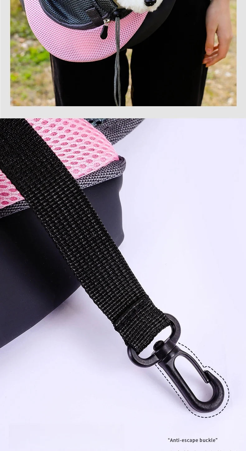 Pet backpack, portable shoulder bag for travel, hands-free outdoor crossbody bag suitable for cat and dog pet supplies